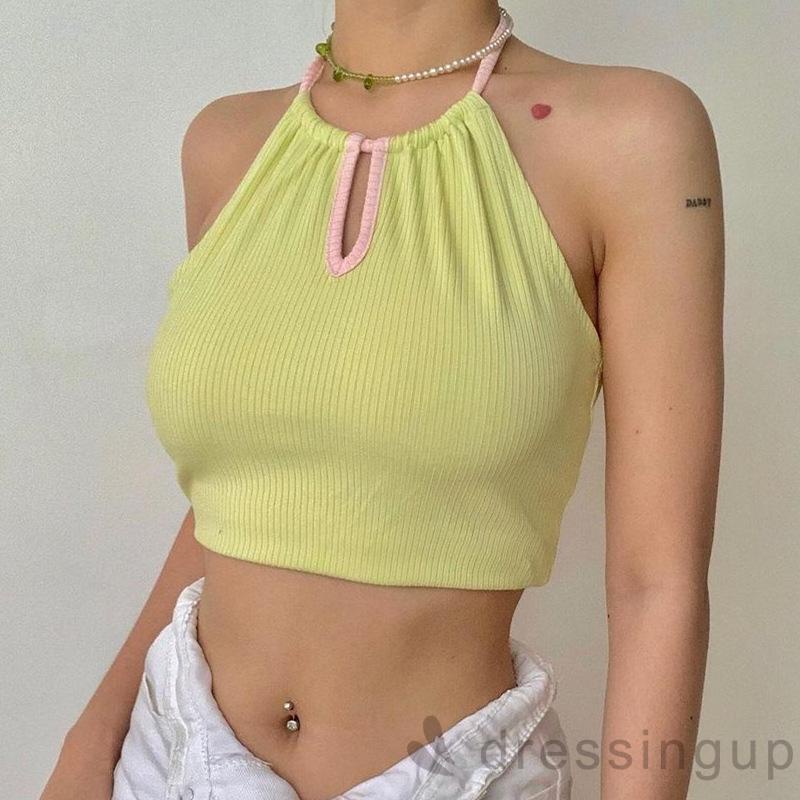Áo lửng hở rốn kiểu dây thắt sau cổ thời trang mùa hè quyến rũ dành cho nữ | BigBuy360 - bigbuy360.vn