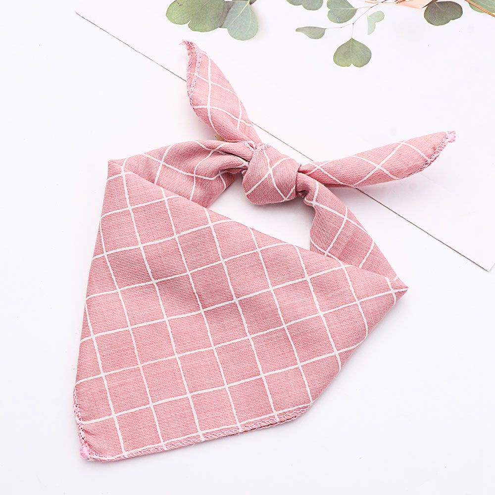 Khăn quàng cổ bandana hình tam giác bằng cotton họa tiết chấm bi/ sọc caro làm yếm thoải mái cho chó mèo cỡ lớn/vừa/nhỏ