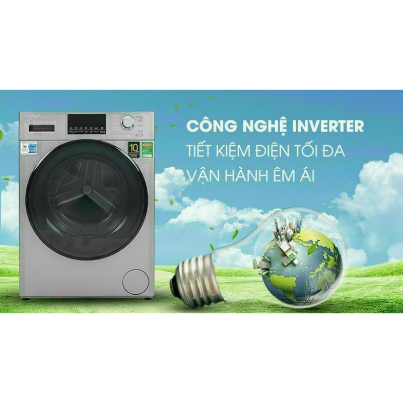 Máy giặt AQUA inverter 10.5 Kg AQD-D1050F.S.NEW