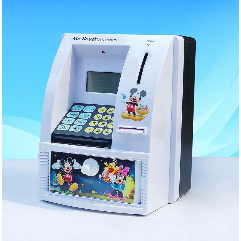 Ống Heo Tiết Kiệm Hình Máy Atm Hình Hello Kitty Có Màn Hình Kỹ Thuật Số