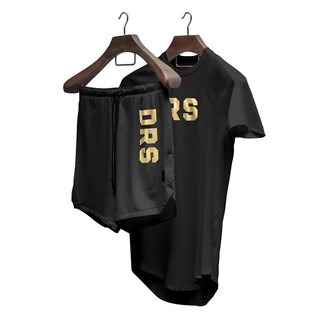Set Bộ Áo Ngắn Tay và Quần Short DRS In Logo Vàng Bạc Nổi Bật, Chất Thun Thể Thao Thích Hợp Gym Running (DRCB08 LIMITED)
