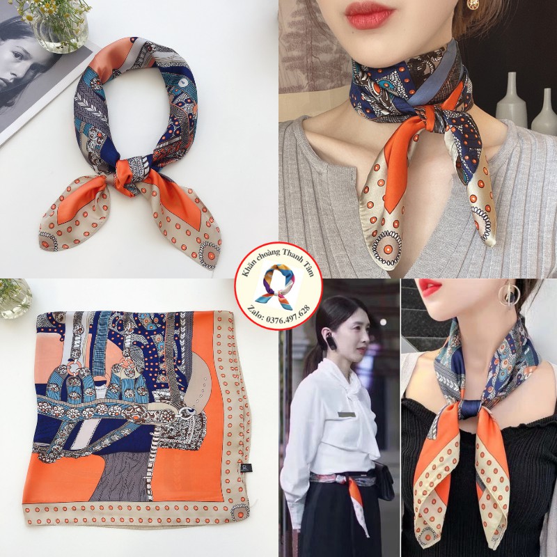 Khăn Lụa Vuông 70x70- Khăn Turban Quàng Cổ Nữ Công Sở Đẹp- Quấn Tóc Làm Áo Yếm Lụa- Yên ngựa