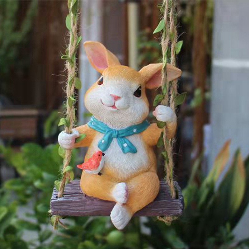 Tượng Thỏ Cánh Thiên Thần Trang Trí Sân Vườn