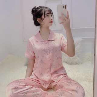 Bộ mặc nhà LYNS đồ bộ nữ pijama ngủ lụa cộc tay Cao Cấp mềm mịn, dễ chịu.