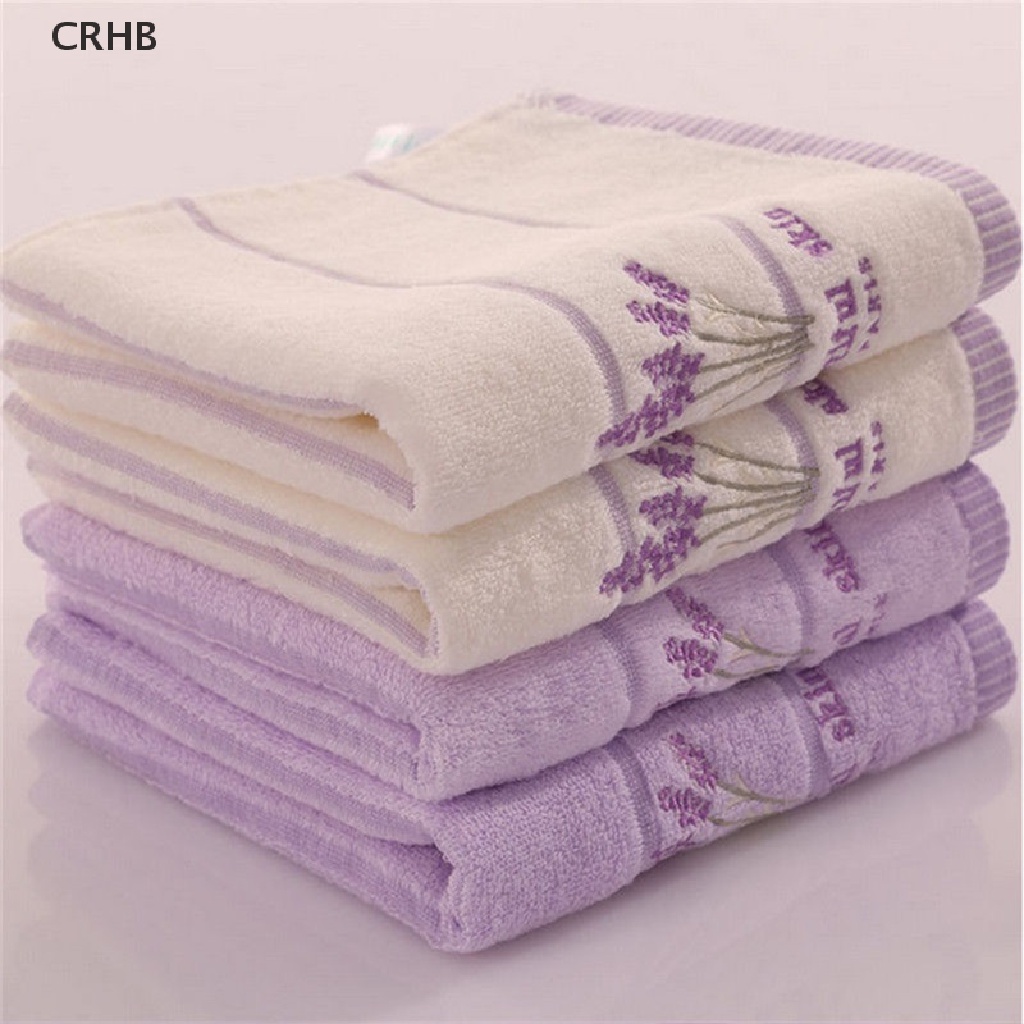 Crhb Set Khăn Tắm Cotton Thêu Hoa Oải Hương Mềm Mại Có Hương Thơm Tươi Mới