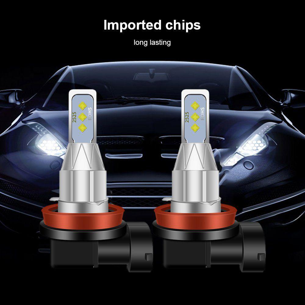 Set 2 Đèn Pha LED Mini Bằng Hợp Kim Nhôm Chuyển Đổi Tự Động 360 Độ Cho Xe Hơi