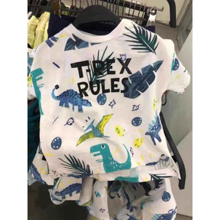 Bộ Zara Khủng long, cotton xuất dư cho bé trai