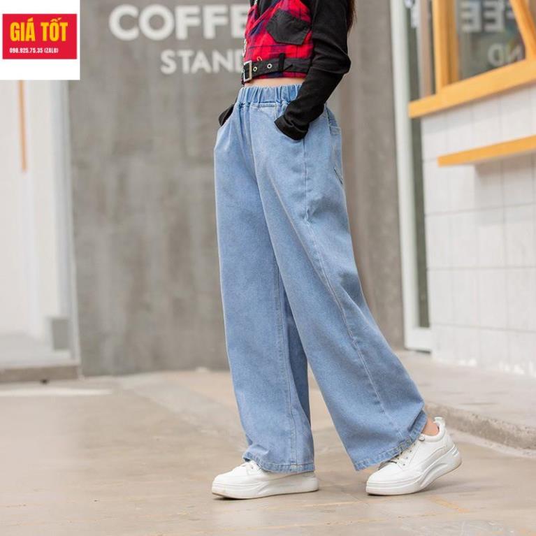 Quần jean ống rộng cho bé gái (3 - 12 tuổi☑️ Thời trang bé gái mập 35kg, 40kg, 45kg
