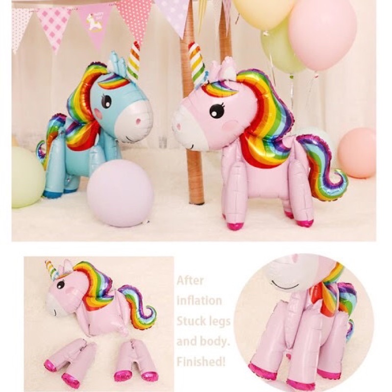 ( NGỰA PONY ) BÓNG NHÔM PONY TRANG TRÍ SINH NHẬT CHO BÉ