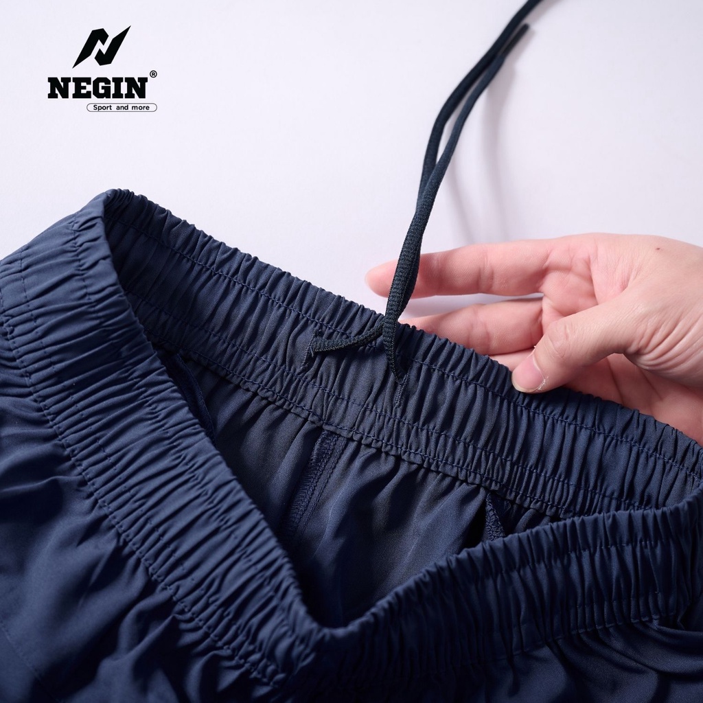 Quần Đùi Nam Thể Thao NEGIN Cạp Chun Túi Chéo Màu Trơn Trẻ Trung, Chất Vải Mềm Nhẹ Thấm Hút Tốt QN116M