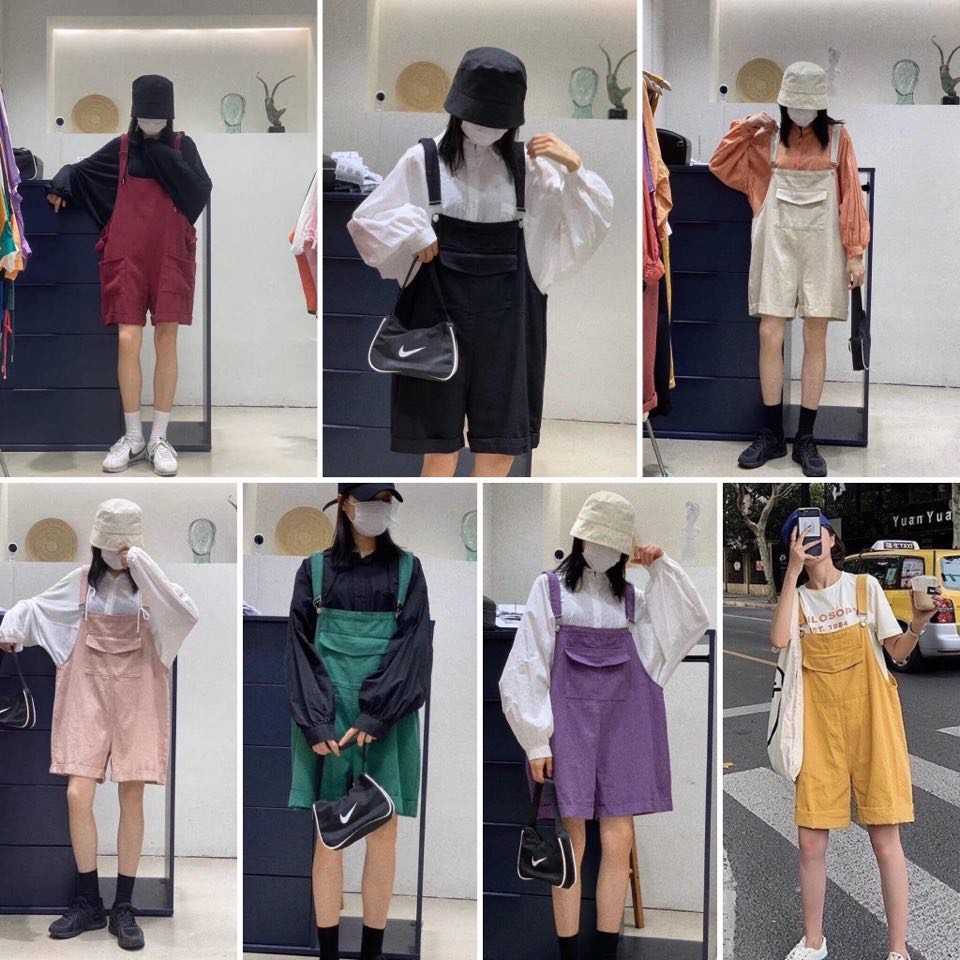 Quần sooc yếm kaki full 7 màu sẵn kho QQ32 | BigBuy360 - bigbuy360.vn