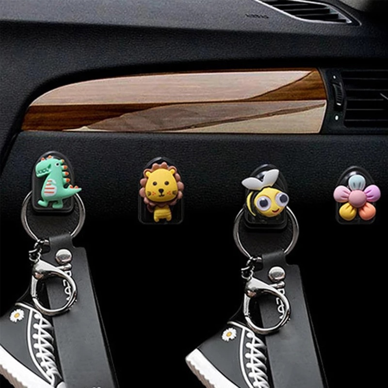 Móc treo đồ nhỏ gọn kiểu dáng động vật hoạt hình sáng tạo dễ thương gắn sau xe hơi tiện lợi