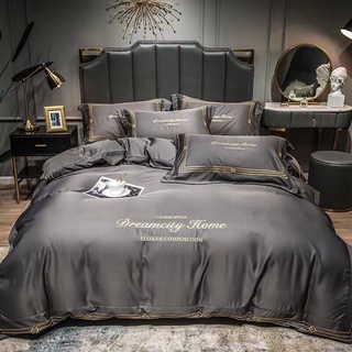 Chăn ga gối phi lụa Dreamcity Home cao cấp, bộ ga gối lụa dream 4 món