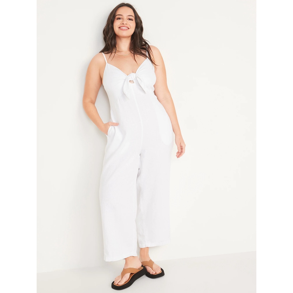 Hàng xuất xịn - Bộ jumpsuit linen trắng 0ld N4vy xuất khẩu