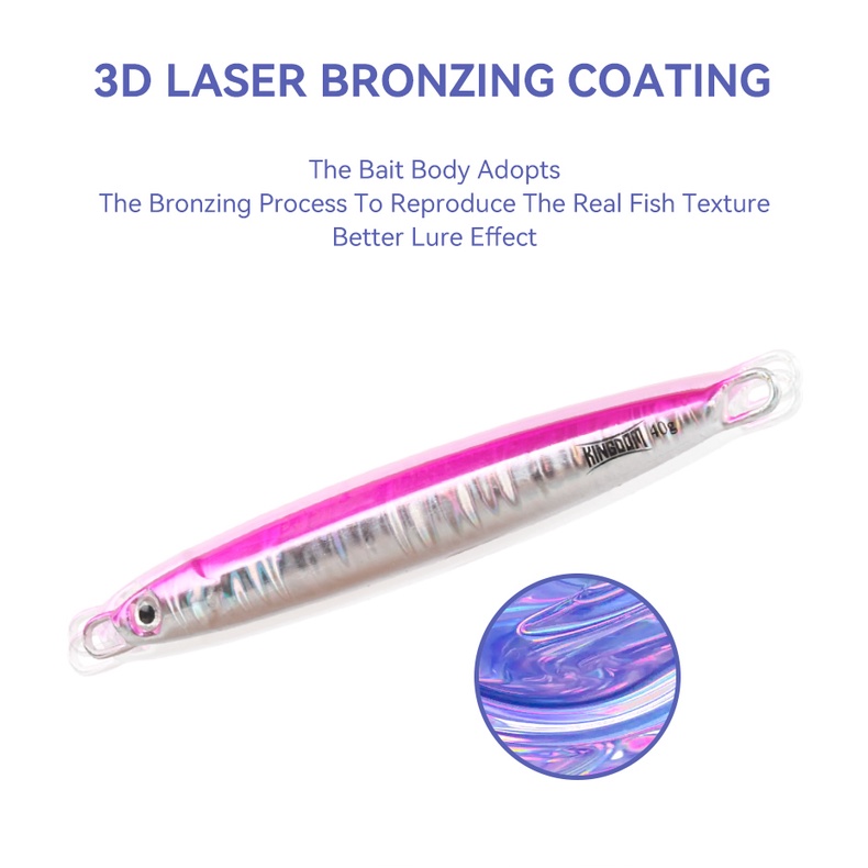 Mồi câu cá nhân tạo KINGDOM bằng kim loại 80mm 40g 90mm 60g có mắt 3D