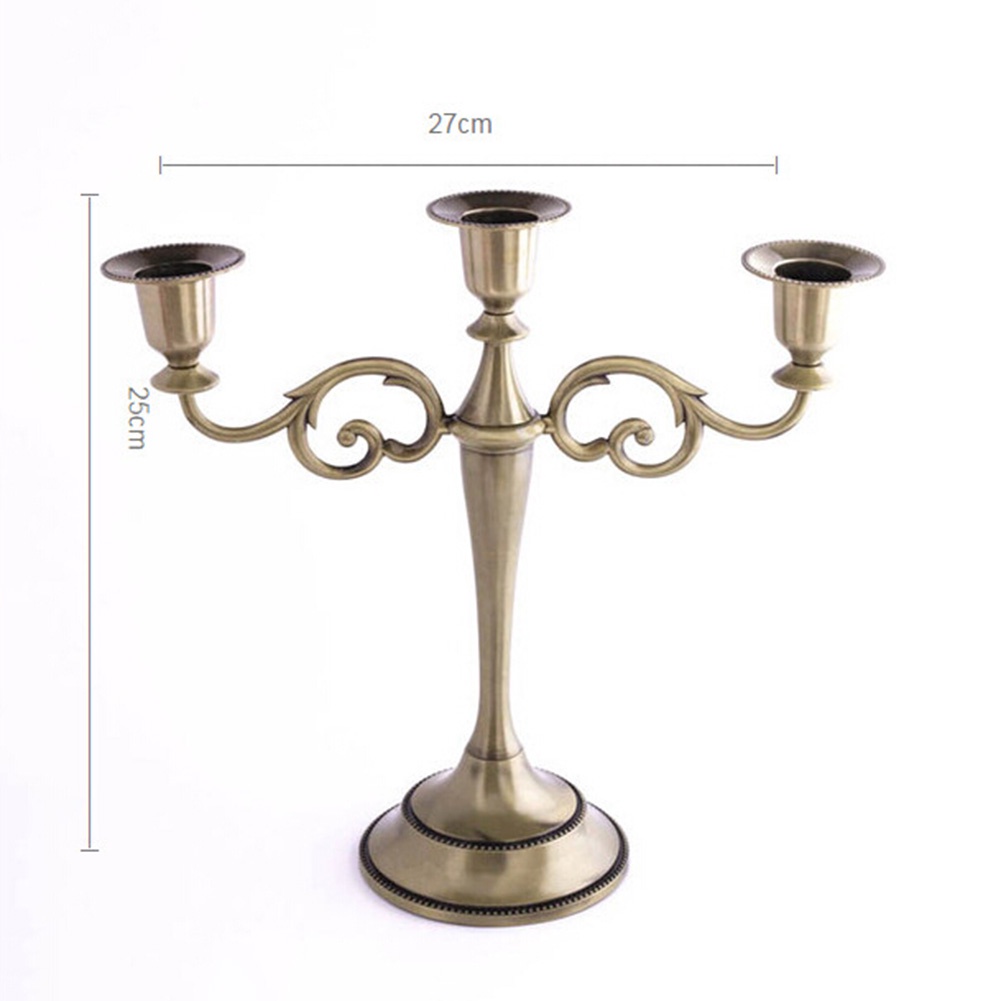 Giá đỡ đèn cầy bằng kim loại 1/3/5 đầu lãng mạn trang trí tiệc cưới/bữa tối