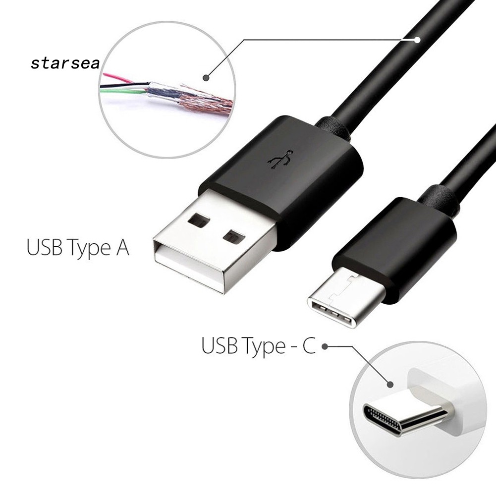 Dây cáp dữ liệu sạc nhanh 2m USB Type-C cho Huawei Samsung Galaxy HTC