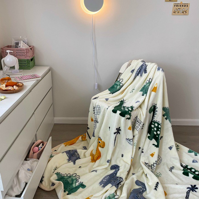 Chăn tuyết nhung DươngAnh decor, Mền nhung mỏng đắp 4 mùa, Họa tiết hiện đại kích thước 2m x 2m3