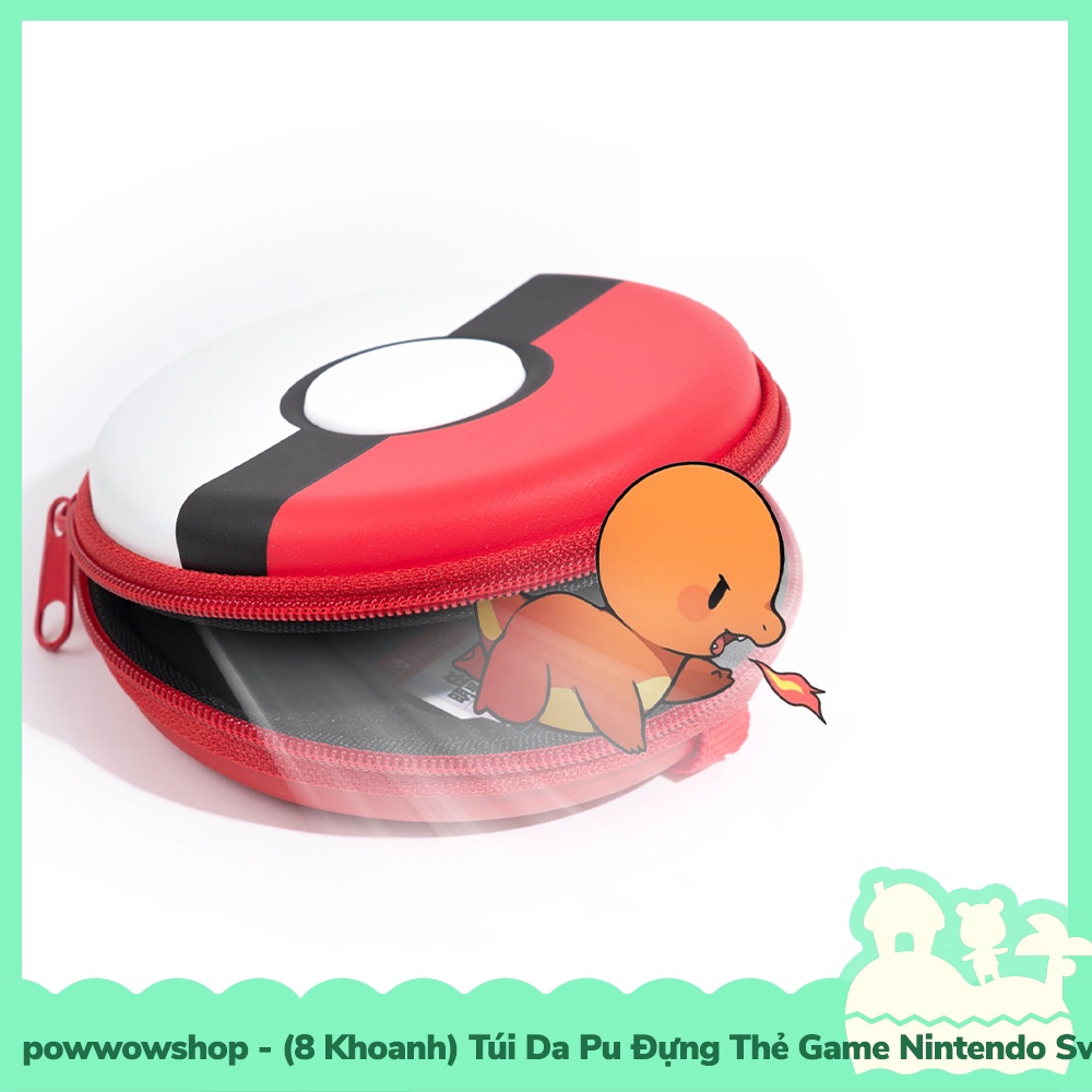 [Sẵn VN - Hỏa Tốc] (8 Chỗ) Túi Mini Da Pu Đựng Thẻ Game Nintendo Switch OLED/V1/V2/LITE Mẫu Poke