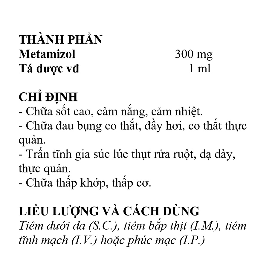 Hanvet Analgin 30% dùng tốt cho heo, dê, cừu, bò