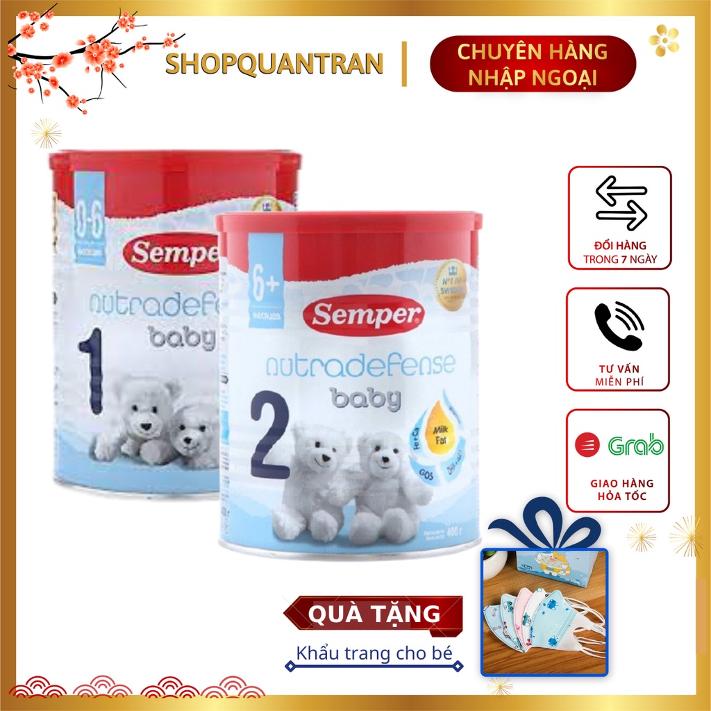 Sữa Semper Nội Địa Nga Số 1, Số 2 hộp 400g (Mới) Chính Hãng Giá Tốt