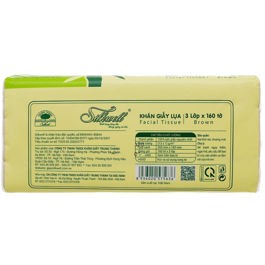 Giấy ăn gấu trúc Silkwell 160 tờ 3 lớp, khăn giấy gấu trúc siêu dai không tẩy trắng hàng chính hãng