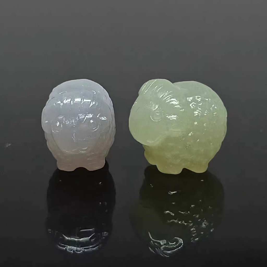 Phụ Kiện Mặt Dây Chuyền Hình Cừu Nhỏ Tự Nhiên Hetian Shiqinghai