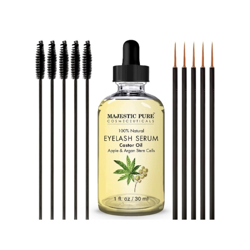 Serum dưỡng mi dầu thầu 100% tự nhiên Majestic Pure Castor Oil Eyelash Serum 30ml USA