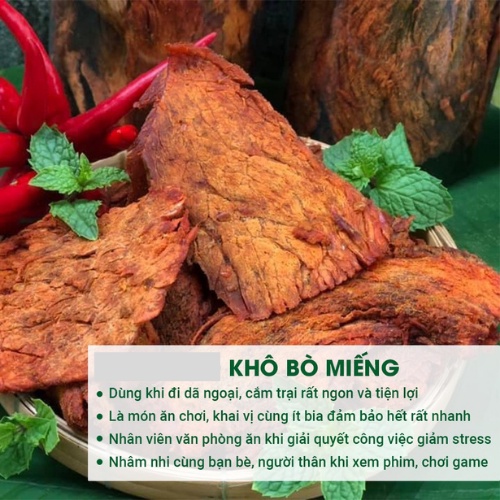 Khô bò miếng giòn thơm ngon loại 1 100g - 300g đảm bảo ATTP , ăn vặt Việt Nam Hà Nội | BigBuy360 - bigbuy360.vn