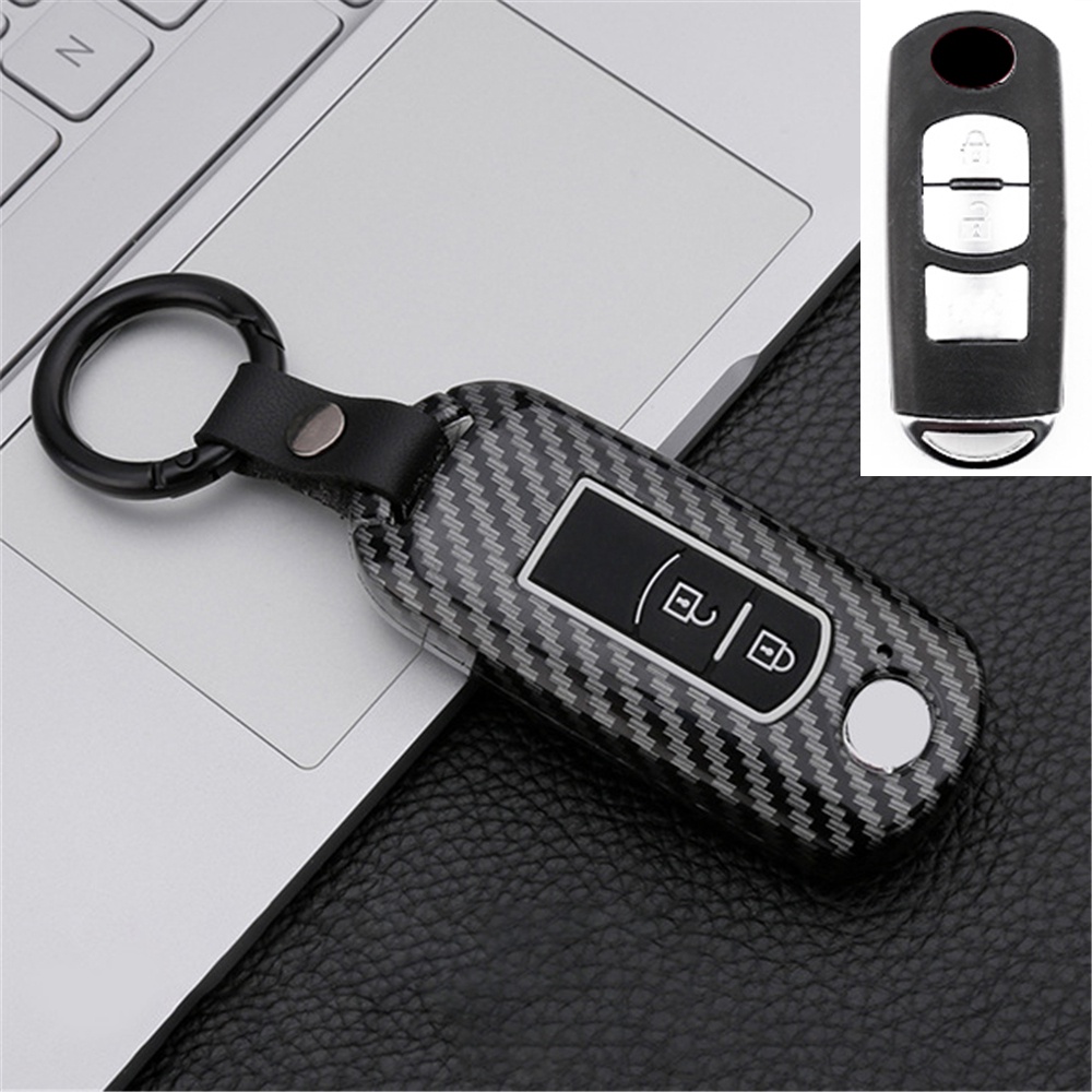Vỏ Bọc Chìa Khóa Điều Khiển Từ Xa Bằng Sợi Carbon Cho Mazda 2 3 6 Axela Atenza Demio CX30 CX5 CX3 CX7 CX8 CX9 CX-5 CX5 CX-7 CX-9 2014 2015 2016