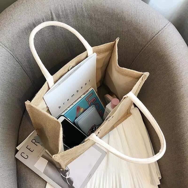 Túi cói Merci đi du lịch loại 1 túi to,lót dày dặn.Túi Cói Đi Biển Sang Chảnh cho chị e đi làm, đi chơi, du lịch