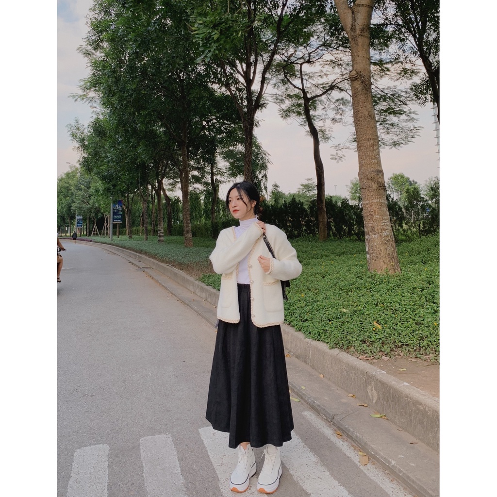 Áo khoác dạ lông viền đan cúc ngọc A1985 SUSTORE | BigBuy360 - bigbuy360.vn