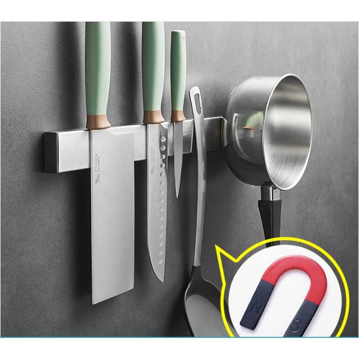 Thanh Nam châm inox304 xịn treo dao kéo, đồ nghề Taiwan 30cm kết dính tuyệt vời Hcm