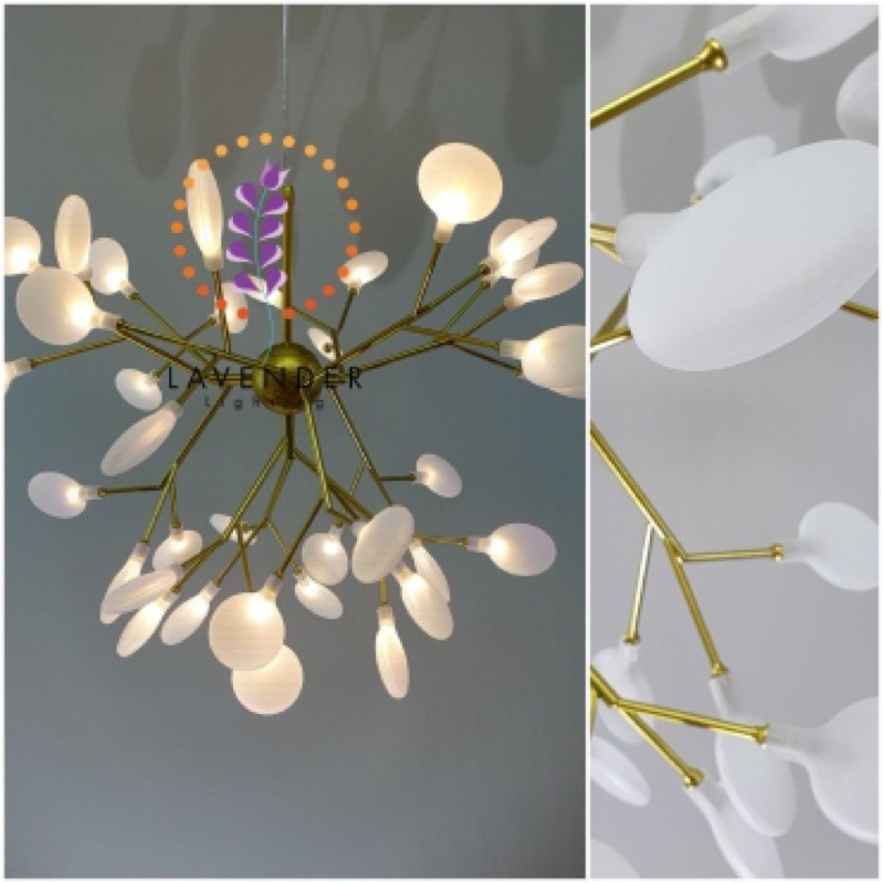 Đèn thả chùm lá Heracleum đèn chùm 36 và 45 lá