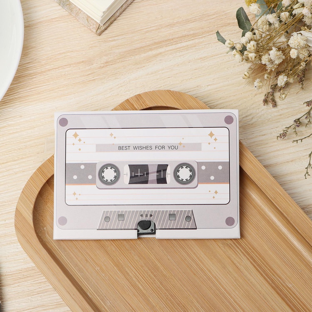 PINEVN Your Own Card Cassette Tape Music or Sound Effects Personalized Recordable Greeting Card Send A Sound DIY Audio Cards Custom Design Artwork Recordable Musical Birthday Voice Message DIY Greeting/Multicolor