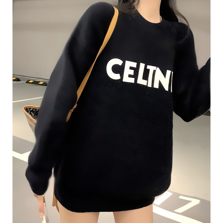 Áo sweater tay dài cổ tròn phong cách Hàn Quốc cho nữ