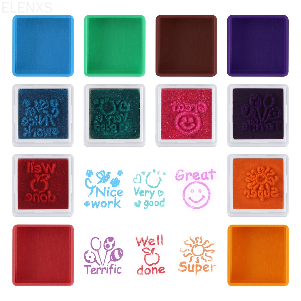 Set 6 con dấu in chữ tiếng anh hoạt hình cho bé