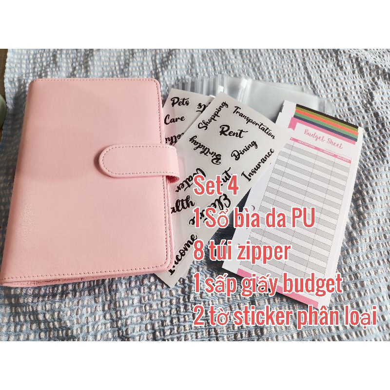 Sổ lên kế hoạch thu chi bìa còng có ngăn tiết kiệm A5 và A6