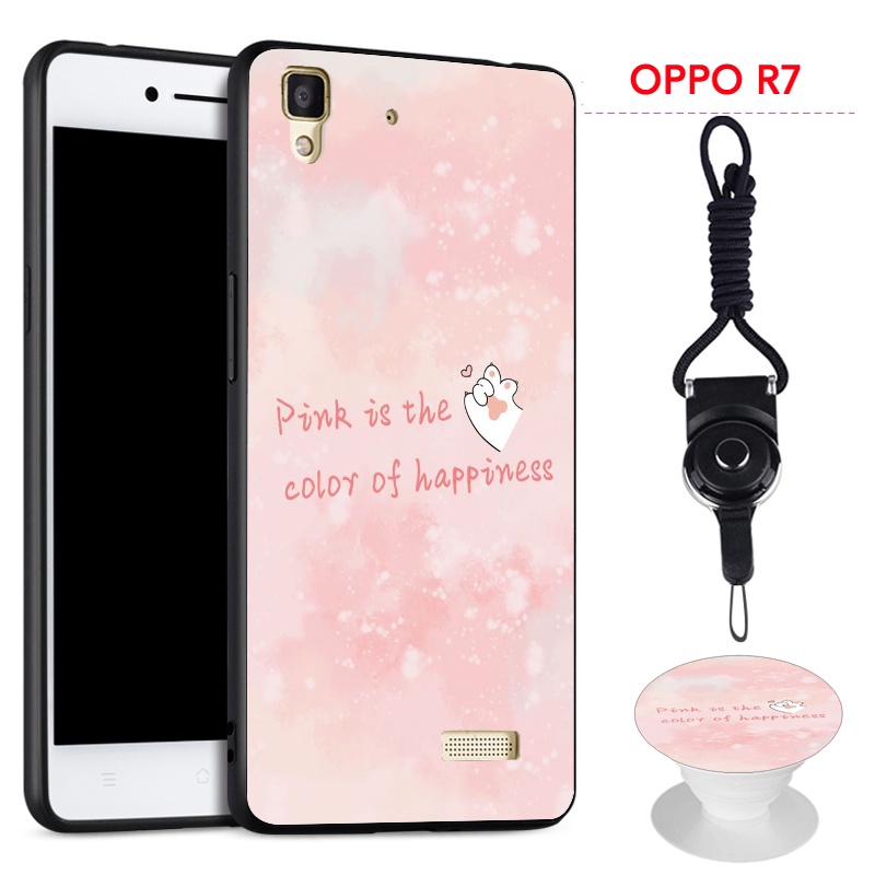 Ốp lưng chống sốc có nhẫn đỡ và dây đeo cho OPPO R7/R7 Lite
