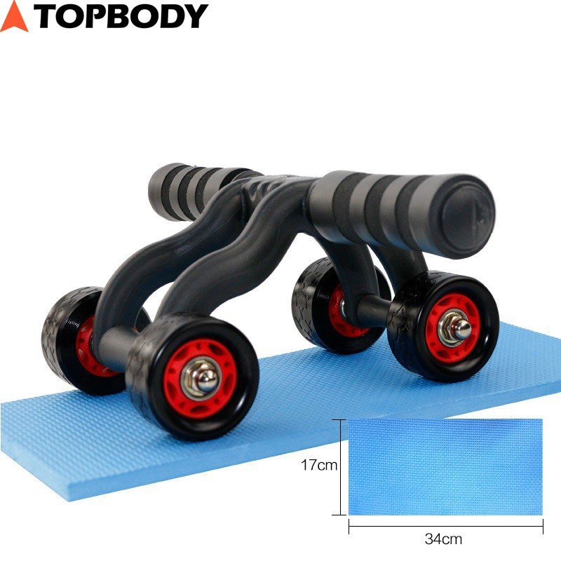 Con Lăn 4 Bánh Tập Cơ Bụng Cao Cấp, Tiện Lợi Khi Tập Ở Nhà, Văn Phòng TOPBODY- T1-4BANH01-DE