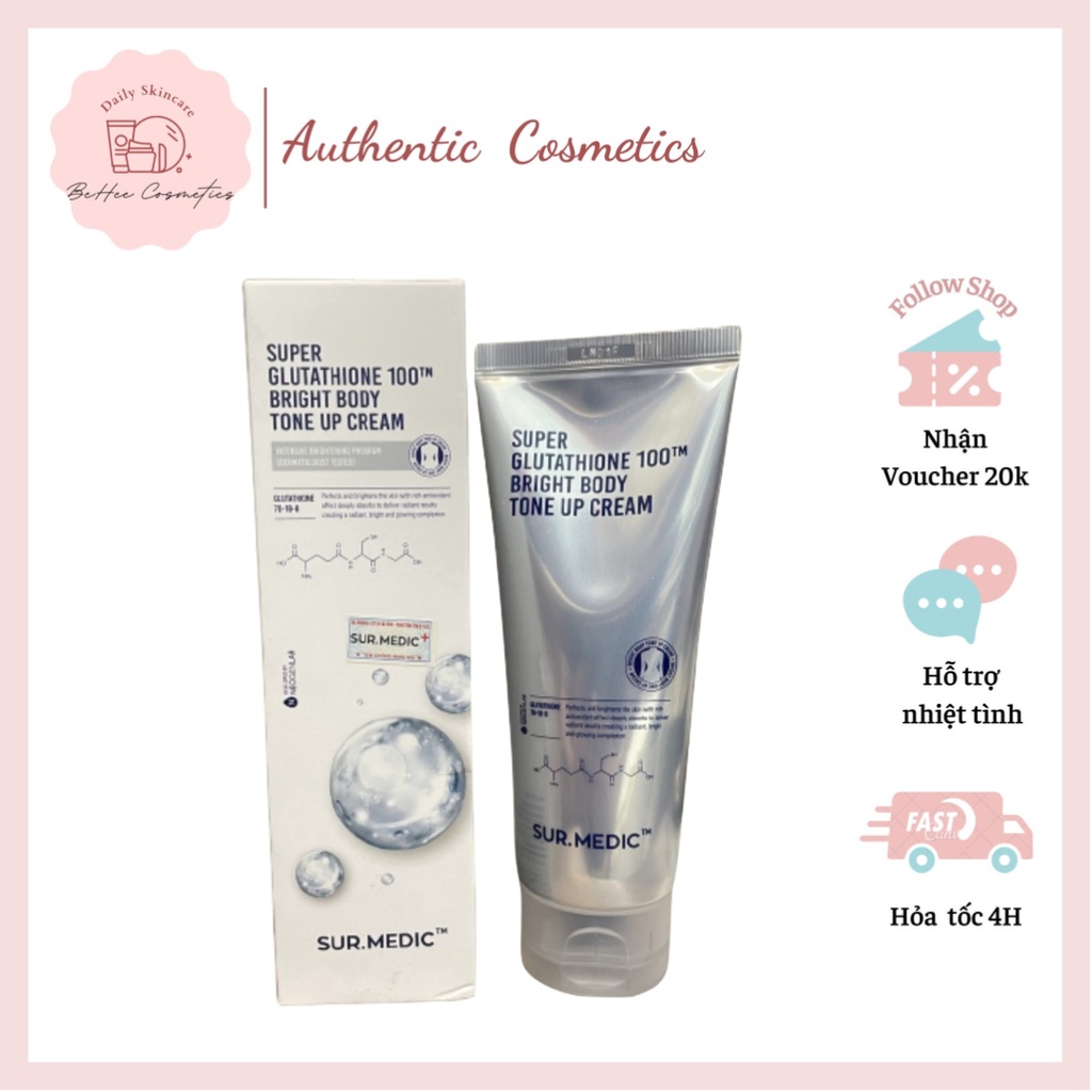 Kem Dưỡng Trắng Da Toàn Thân Sur.Medic Super Glutathione Body Tone Up