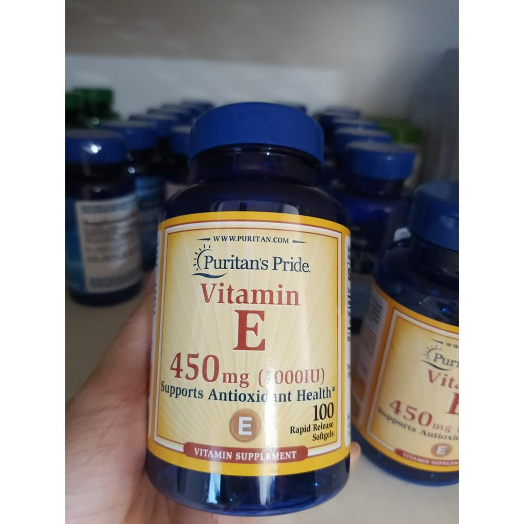 Date 05-2027 Viên uống Puritan's Pride Vitamin E 1000IU (450mg) lọ 100 viên