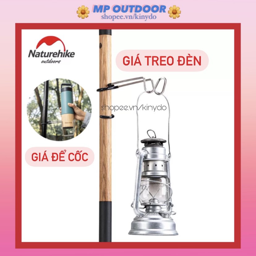 THANH KẸP TREO ĐÈN GIÁ GIỮ ĐỂ CỐC CHỐNG TRƯỢT THÉP 304 KHÔNG GỈ TIỆN DỤNG DÃ NGOẠI CẮM TRẠI NATUREHIKE NH20PJ103