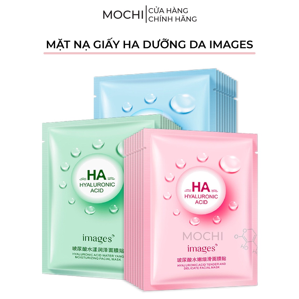 Mặt Nạ Giấy Dưỡng Trắng Da Cấp Ẩm l Giảm Mụn Thải Độc Mask Đắp Mặt HA Images Nội Địa Trung MOCHI SHOP Trà Xanh Tảo Biển