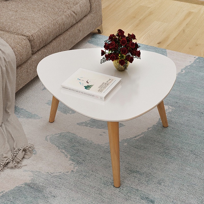 Bàn Trà sofa Cao Cấp màu Trắng hiện đại Tam Giác chân gỗ sồi, chất lượng tốt, chống mối mọt, hiện đại, sang trọng