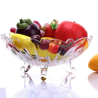 Bát thủy tinh 3 chân đựng hoa quả, Bát thả hoa ba chân