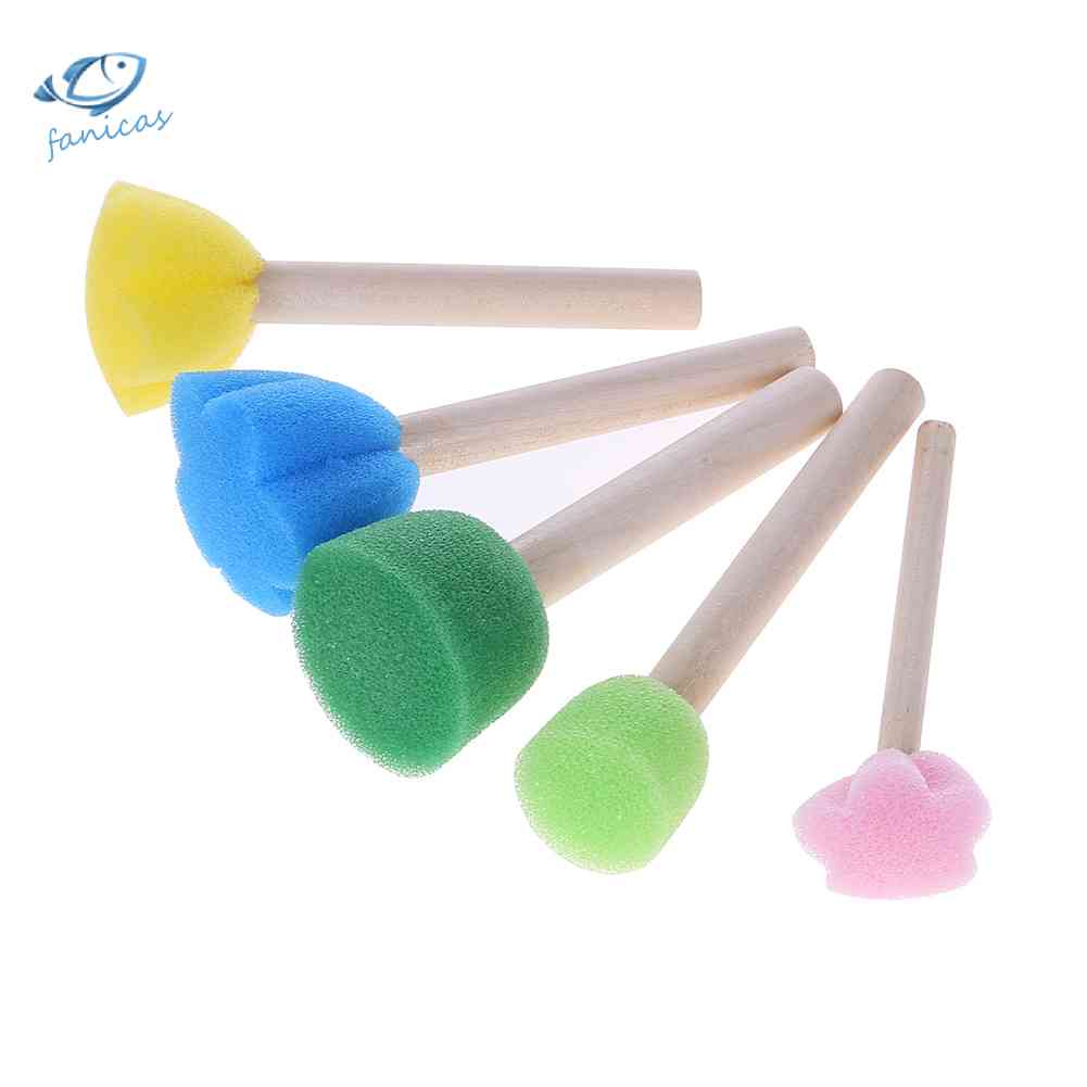 Set 5 Cọ Xốp Vẽ Tranh Cho Bé