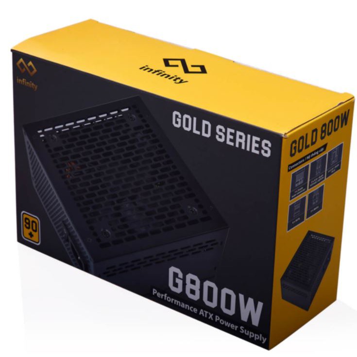 Nguồn máy tính Infinity Gold G800W - 80 Plus Gold - Active PFC - Full Modull