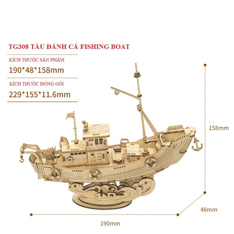 Mô Hình 3D Gỗ Robotime Tàu Thủy, Thuyền Buồm Cổ Điển TG305 - TG308