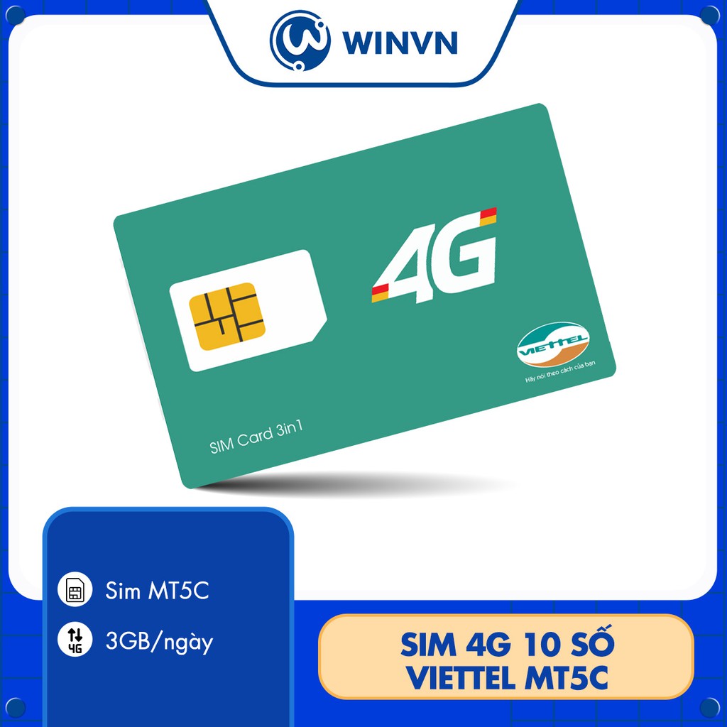 SIM 3G/4G 10 số Viettel MT5C 90GB/Tháng (3GB/Ngày)